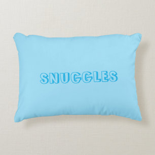 "Snuggles" Light blue Accent Pillow