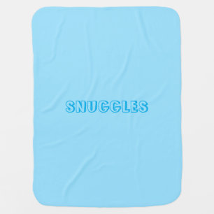 "Snuggles" Light blue letters Baby Blanket