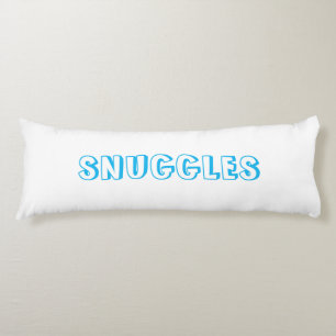 "Snuggles" Light blue white Body Pillow