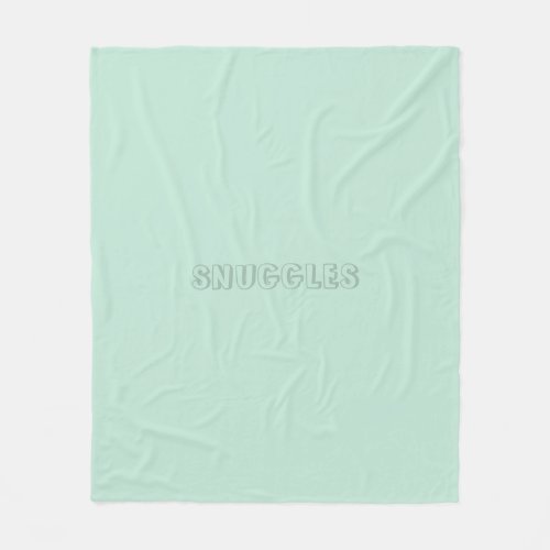 Snuggles seafoam mint green cute Fleece Blanket