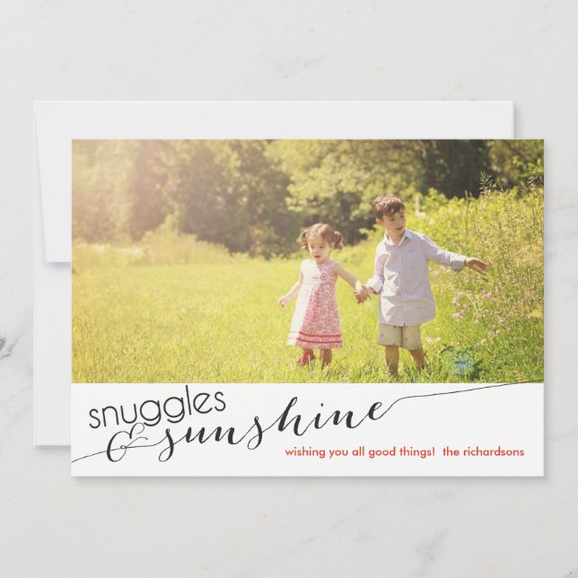 Snuggles & Sunshine with Back Photo Invitation (Front)