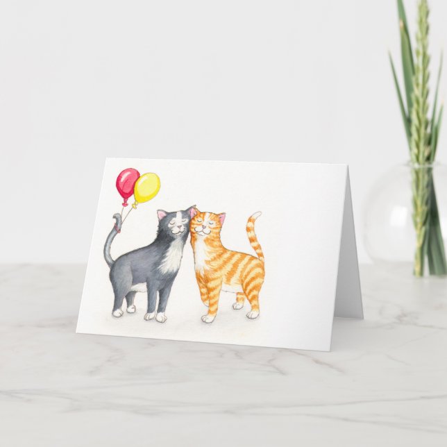 Snuggling Cats Card (Front)