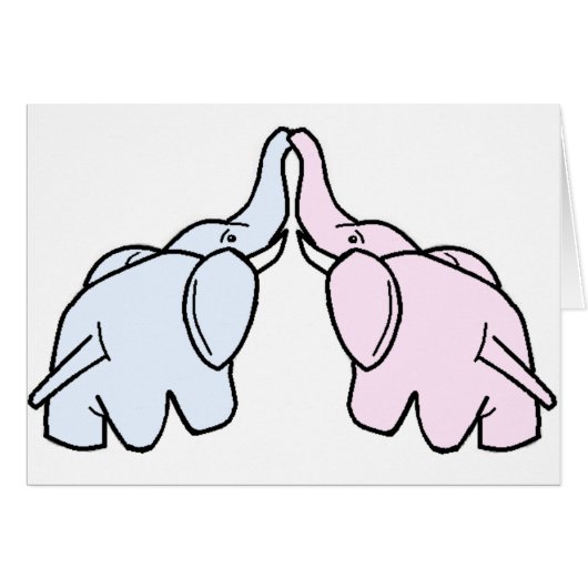 Snuggling Elephants Cards (Front Horizontal)