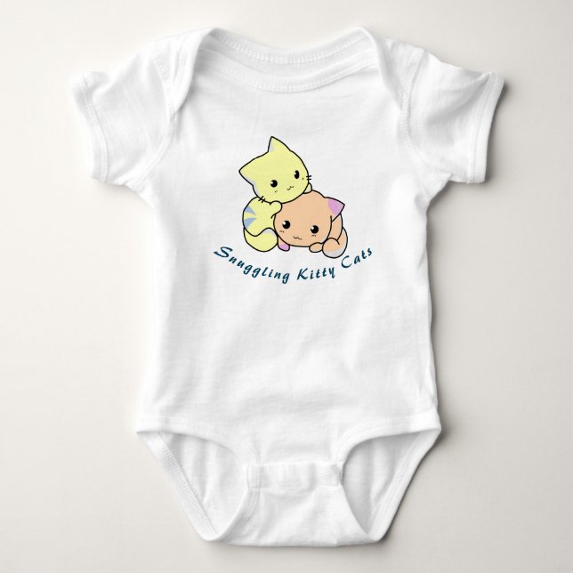 Snuggling Kitty Cats Baby Bodysuit (Front)