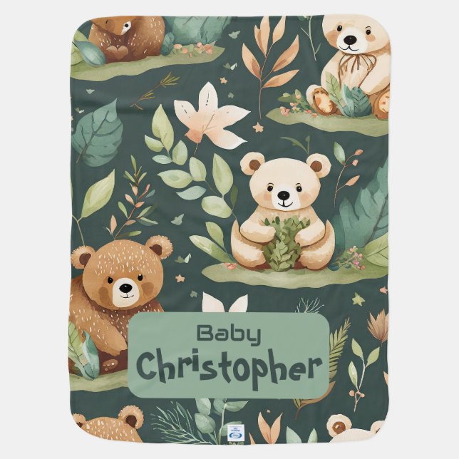 Snuggly Bear Hug Baby Blanket (Back)