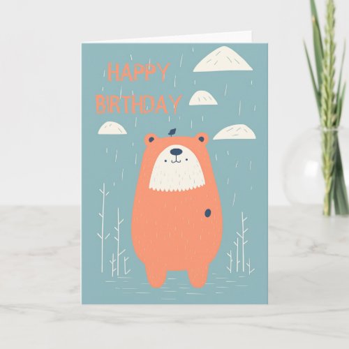 Snuggly Bear Kids Birthday Card