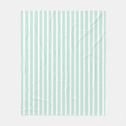 Snuggly Cute Mint Green and White Striped Fleece Blanket