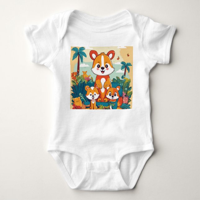 "Snuggly Cutie: Adorable Baby Outfit . Bodysuit (Front)