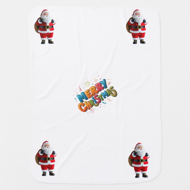 "Snuggly Joy: Merry Christmas Baby Blanket" Baby Blanket (Front)