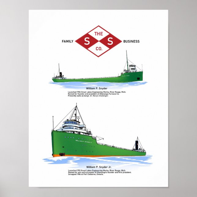 Snyder and son Great Lakes freighters Poster (Front)
