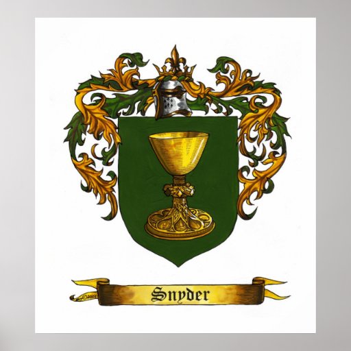 Snyder Shield / Coat of Arms Posters | Zazzle