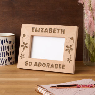 So adorable add name hearts flowers engraved frames