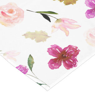So Beautiful Watercolor Floral Short Table Runner