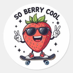 So Berry Cool Fruit Lover Strawberry Season Classic Round Sticker