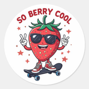So Berry Cool Fruit Lover Strawberry Season Classic Round Sticker