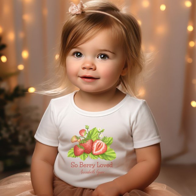 So Berry Loved Baby Toddler T-Shirt Strawberries Bodysuit (So Berry Loved Strawberry Newborn Baby Bodysuit
)