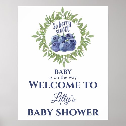 So berry sweet Baby Shower Welcome Sign