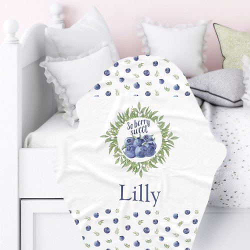 So berry sweet name blanket with blueberries