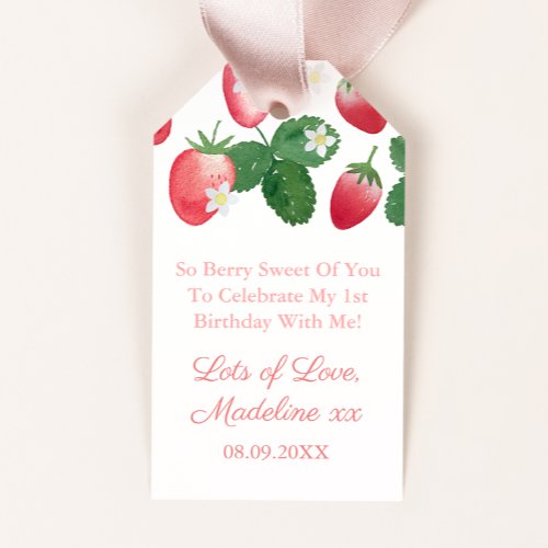 So Berry Sweet Of You Strawberry Party Favor Tags