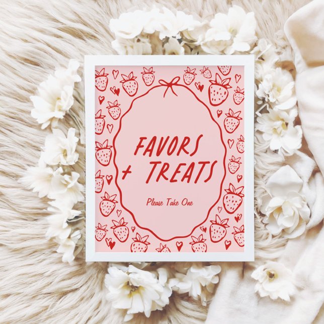 So Berry Sweet Whimsical Coquette Favors & Treats Poster (Creator Uploaded)