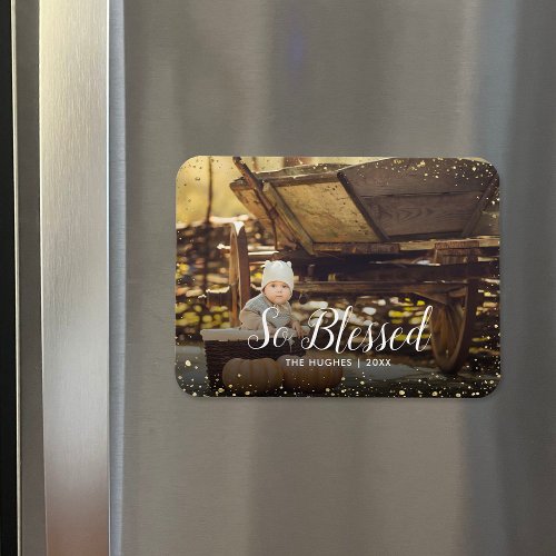 So Blessed  Glitz Faux Glitter Photo Overlay Magnet