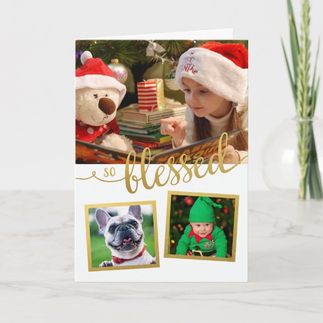 So Blessed gold foil holiday photo (Front)