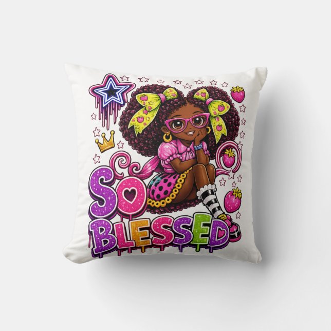 So Blessed Throw Pillow (Front)
