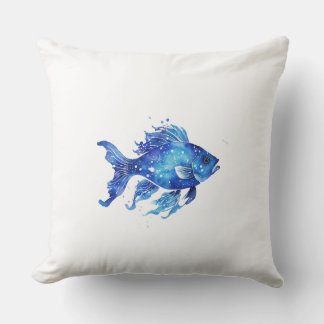 So Blue Fish Large Throw Pillow