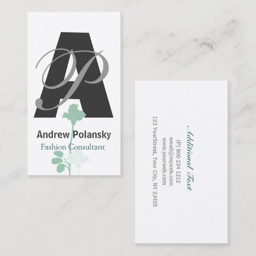 Bold Colors Monogrammed Business Cards