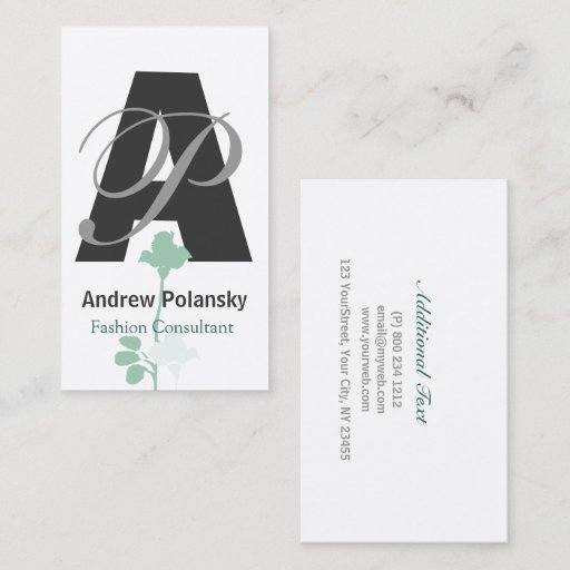 Customizable Bold Colors Monogrammed Business Cards