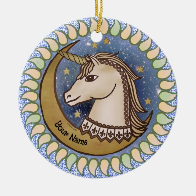 So Brave Unicorn Ceramic Ornament (Front)
