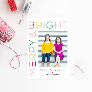 So Bright Editable Color Holiday Photo Card