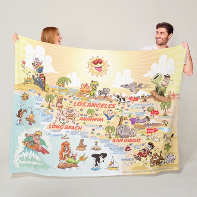 So California Cities & Beaches Fleece Blanket (In Situ)