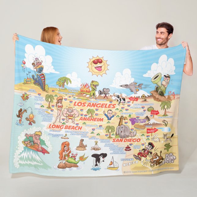 So California Cities & Beaches Fleece Blanket (In Situ)