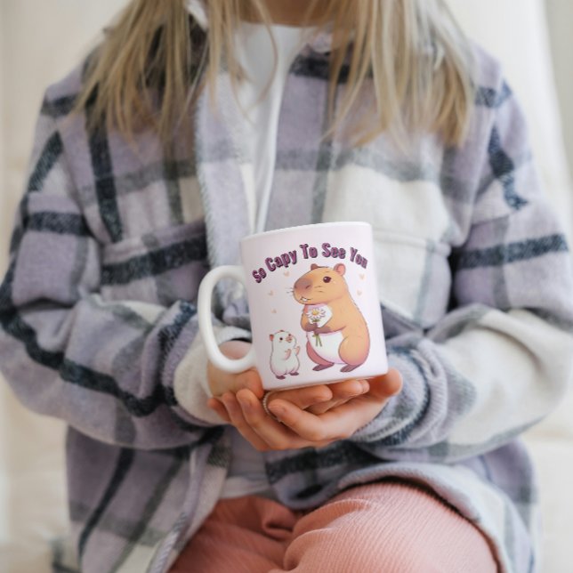 So Capy To See You – Cute Capybara Art  Coffee Mug (Creator Uploaded)
