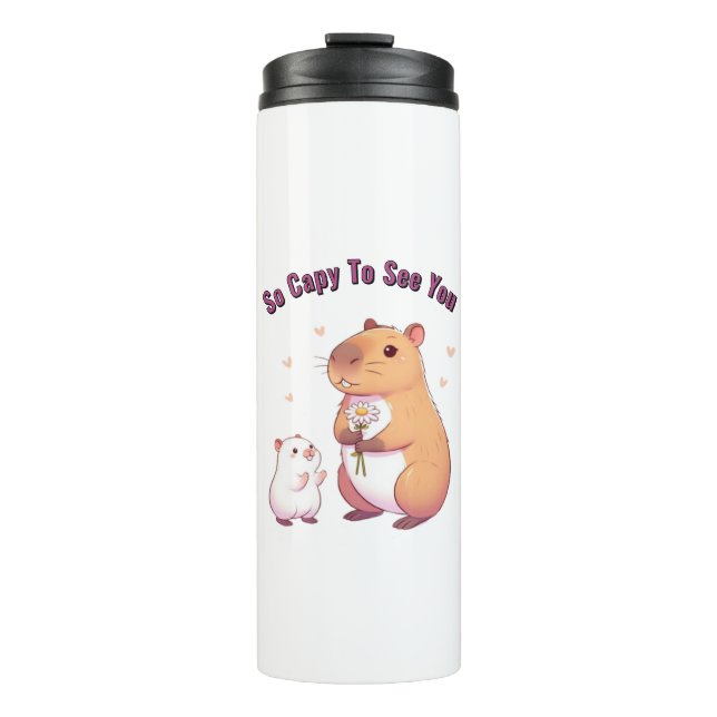 So Capy To See You – Cute Capybara Art  Thermal Tumbler (Front)
