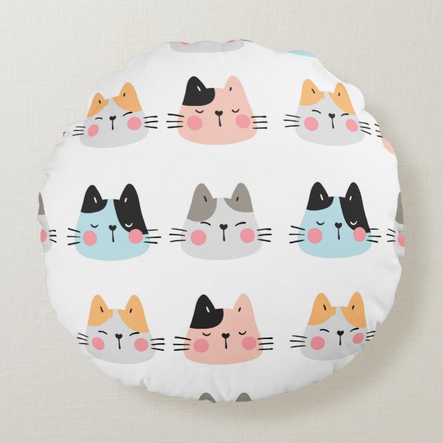 So Catness Round Pillow (Front)