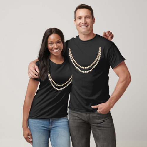 So Chic in Pearls Fun Fake Necklace Design T_Shirt