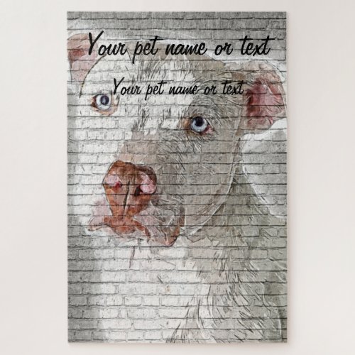 So Cool and Beautiful White Pit Bull Jigsaw Puzzle