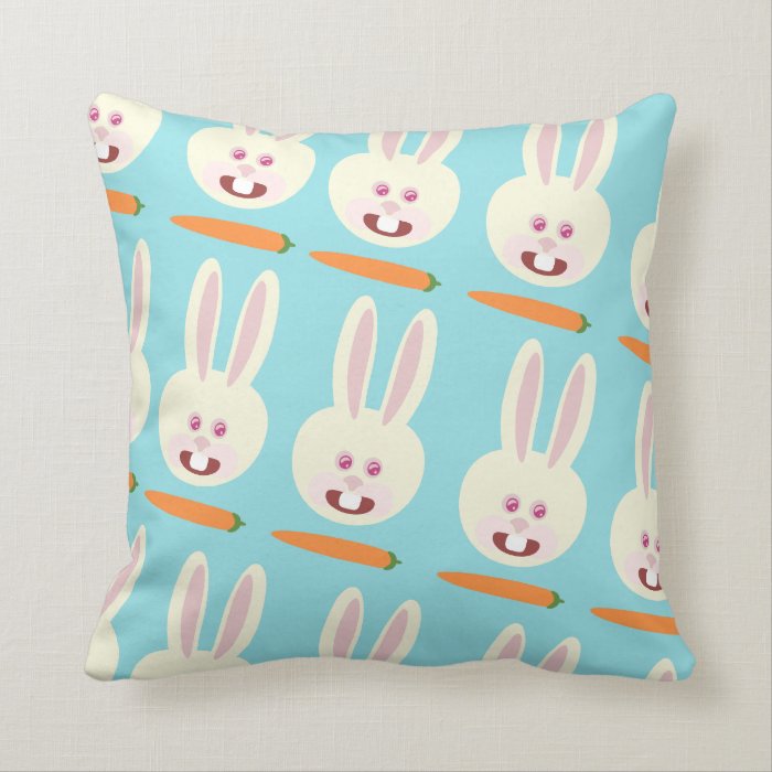 So Cute Bunnies and Carrot Pattern Pillows