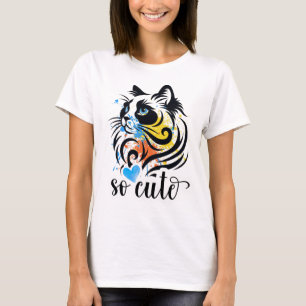 So Cute Cat Splash – Artistic Colorful Kitty Women T-Shirt