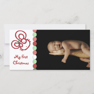 So Cute Christmas Mouse My First Christmas Holiday Card