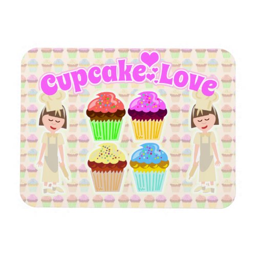 So Cute Cupcake Design Magnet