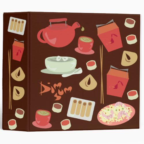 So Cute Dim Sum Fun Food Pattern Art Design Binder