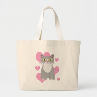 So Cute Grey Cat Love Cartoon