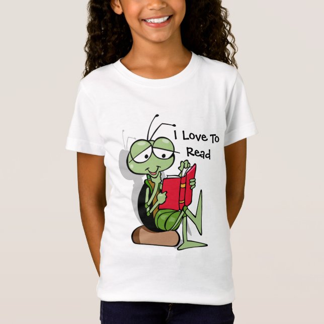 So Cute I Love To Read  T-shirt for girls (Front)