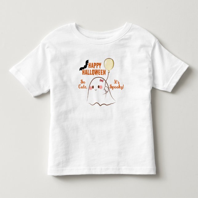 So Cute, It's Spooky Girl's 1st Halloween Ghost  Toddler T-shirt (Front)