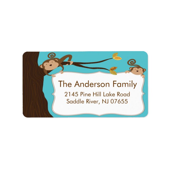 So Cute Monkey Frame Address Label (Front)