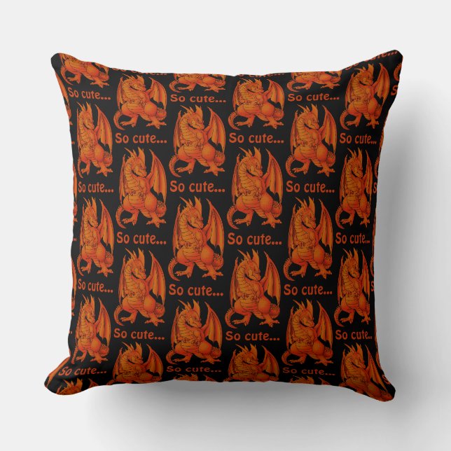 So Cute orange dragon Throw Pillow (Front)