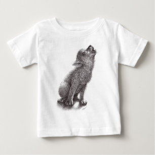 So Cute - Young Howling Wolf Baby T-Shirt